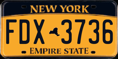 NY license plate FDX3736