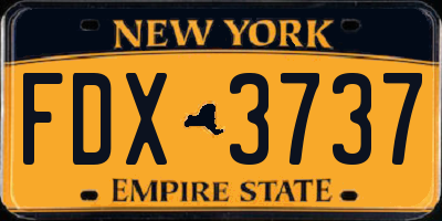 NY license plate FDX3737