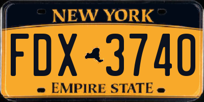 NY license plate FDX3740