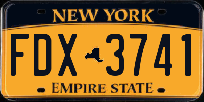NY license plate FDX3741