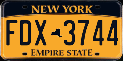 NY license plate FDX3744