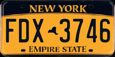 NY license plate FDX3746
