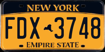 NY license plate FDX3748