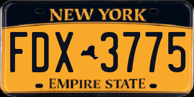 NY license plate FDX3775