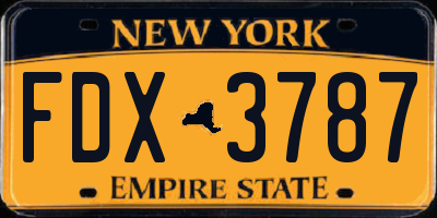 NY license plate FDX3787