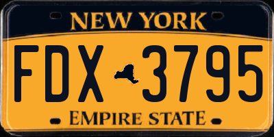 NY license plate FDX3795