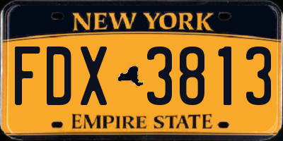 NY license plate FDX3813
