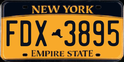 NY license plate FDX3895