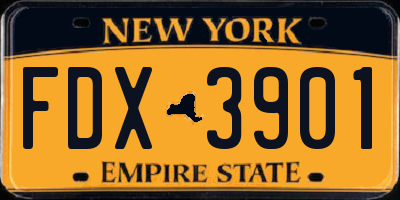 NY license plate FDX3901