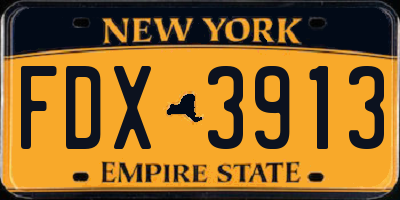 NY license plate FDX3913