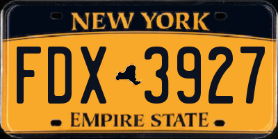 NY license plate FDX3927