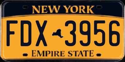 NY license plate FDX3956