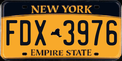 NY license plate FDX3976