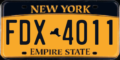 NY license plate FDX4011