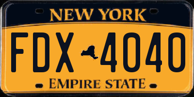 NY license plate FDX4040