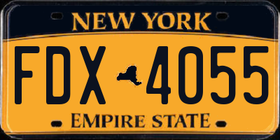 NY license plate FDX4055
