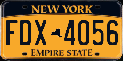 NY license plate FDX4056