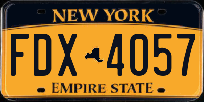 NY license plate FDX4057