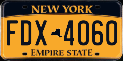 NY license plate FDX4060