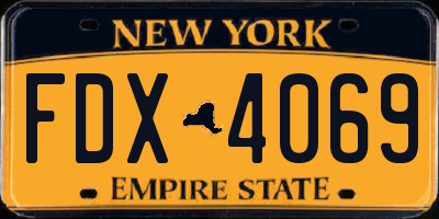 NY license plate FDX4069