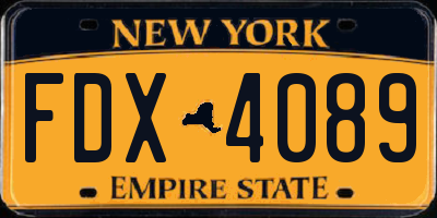 NY license plate FDX4089