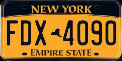NY license plate FDX4090