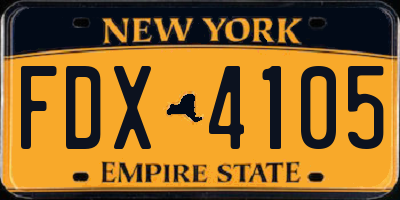NY license plate FDX4105