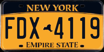 NY license plate FDX4119