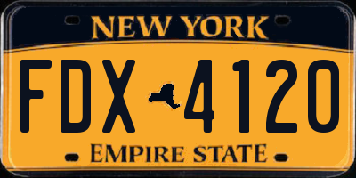 NY license plate FDX4120