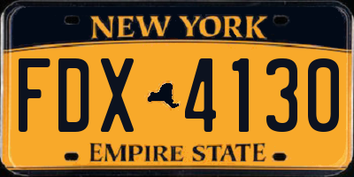 NY license plate FDX4130