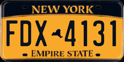 NY license plate FDX4131