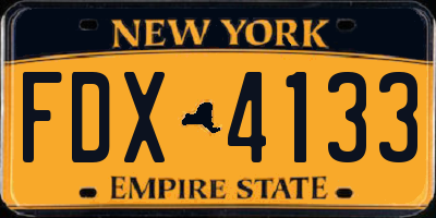 NY license plate FDX4133