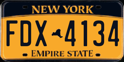 NY license plate FDX4134