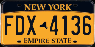 NY license plate FDX4136