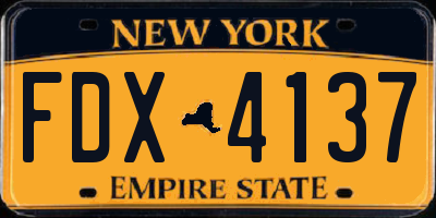 NY license plate FDX4137