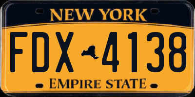 NY license plate FDX4138