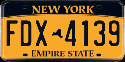 NY license plate FDX4139