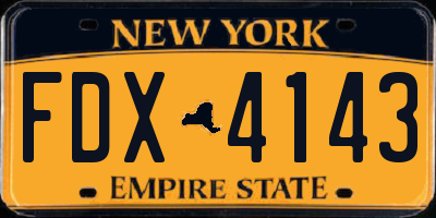 NY license plate FDX4143