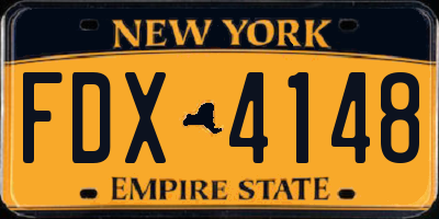NY license plate FDX4148