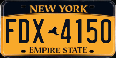 NY license plate FDX4150