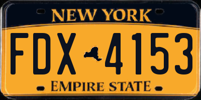 NY license plate FDX4153