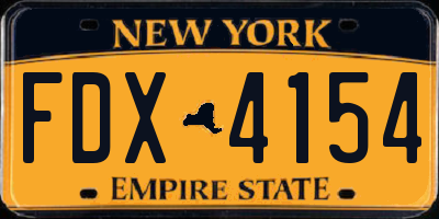 NY license plate FDX4154