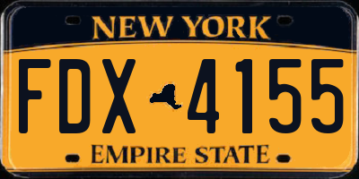 NY license plate FDX4155