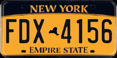 NY license plate FDX4156