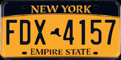 NY license plate FDX4157