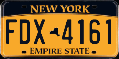NY license plate FDX4161