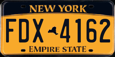 NY license plate FDX4162