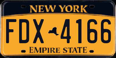 NY license plate FDX4166