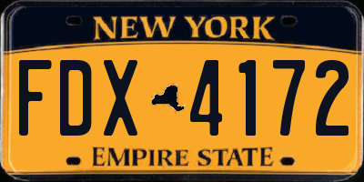 NY license plate FDX4172