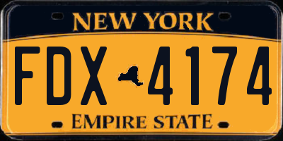NY license plate FDX4174